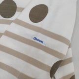 ORCIVAL ボーダー ドット 長袖Ｔシャツ カットソー ロンＴ ホワイト ベージュ レディース オーシバル/オーチバル【中古】6-0423M∞