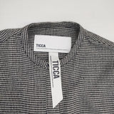 TICCA ハウンドトゥースノーカラーシャツワンピース TAGA-312-03 ウール ワンピース ブラック ホワイト レディース ティッカ【中古】6-0802T∞