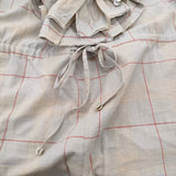 BUNON fofofofa KENNY SUIT 定価49500円 サイズL ジャンプスーツ チェック オールインワン ツナギ ライトグレー ベージュ レディース ブノン【中古】6-0403S♪