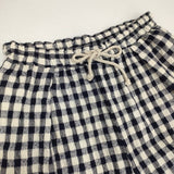 nest Robe ウールコットンリネンギンガムパンツ 定価25300円 01234-1471 パンツ ネイビー ホワイト レディース ネストローブ【中古】6-0802T∞