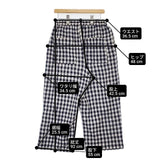 nest Robe ウールコットンリネンギンガムパンツ 定価25300円 01234-1471 パンツ ネイビー ホワイト レディース ネストローブ【中古】6-0802T∞