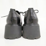 CELINE トリオンフ ダービー シャイニーブル サイズ37 定価165000円 レザー シューズ・靴 ブラック レディース セリーヌ【中古】6-0210G♪