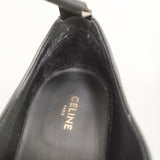 CELINE トリオンフ ダービー シャイニーブル サイズ37 定価165000円 レザー シューズ・靴 ブラック レディース セリーヌ【中古】6-0210G♪
