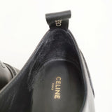 CELINE トリオンフ ダービー シャイニーブル サイズ37 定価165000円 レザー シューズ・靴 ブラック レディース セリーヌ【中古】6-0210G♪