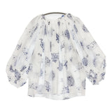 R&D.M.Co- 未使用品 LONDON BLUE WILLOW ギャザースモック 定価53900円 7447 ブラウス 25SS ホワイト ブルー レディース オールドマンズテーラー【中古】6-0210M♪