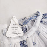 R&D.M.Co- 未使用品 LONDON BLUE WILLOW ギャザースモック 定価53900円 7447 ブラウス 25SS ホワイト ブルー レディース オールドマンズテーラー【中古】6-0210M♪