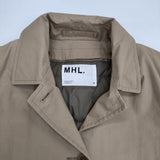 MHL. FINE TOUGH POPLIN COAT ダウンライナー付き 595-6210503 定価53900円 ステンカラーコート ベージュ レディース エムエイチエル【中古】6-0802T∞