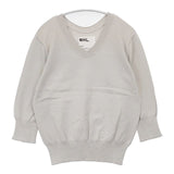 MHL. DRY SLUB COTTON ドライコットン Vネック 595-9162500 セーター ニット ライトグレー レディース エムエイチエル【中古】6-0518M∞