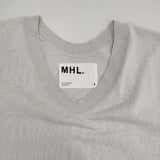 MHL. DRY SLUB COTTON ドライコットン Vネック 595-9162500 セーター ニット ライトグレー レディース エムエイチエル【中古】6-0518M∞