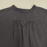 MARGARET HOWELL バンドカラーリネン 589-7157002 フレンチスリーブ ワンピース ネイビー レディース マーガレットハウエル【中古】6-0611S∞