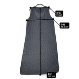 MARGARET HOWELL 589-6156002 ストライプ リネンノースリーブ ドレス ワンピース チャコールグレー レディース マーガレットハウエル【中古】6-0611S∞