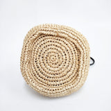 LUDLOW 未使用 タッセル ラフィア かご 巾着 かごバッグ ベージュ ブラック レディース ラドロー【中古】6-0212M◎