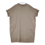 mizuiro-ind ロールスリーブワイドシルエットTシャツワンピース ワンピース グレージュ レディース ミズイロインド【中古】6-0611S∞