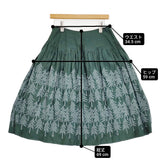 mina perhonen land theater 定価63800円 us5973 サイズ38 スカート グリーン ライトブルー レディース ミナペルホネン【中古】6-0210M♪