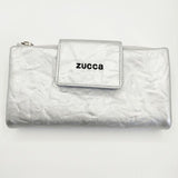 ZUCCa 合成皮革 フェイクレザー ロングウォレット 長財布 シルバー レディース ズッカ【中古】6-0530G∞