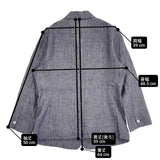 45R/45rpm リネン先染ジャケット 定価55000円 チェック ジャケット ブルー レディース フォーティーファイブアールピーエム【中古】6-0516M∞