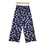 BAUM UND PFERDGARTEN ポリエステルイージーパンツ 花柄 フラワー パンツ ネイビー ホワイト レディース バウムウンドヘルガーテン【中古】6-0516M∞