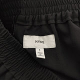 HYKE STRETCH WIDE LEG PANTS 221-13190 044 サイズ1 ストレッチ イージー ワイド パンツ ブラック レディース ハイク【中古】6-0403M♪