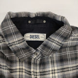 DIESEL チェック コットン ネル サイズXS 長袖シャツ グレー ホワイト レディース ディーゼル【中古】6-0801T∞
