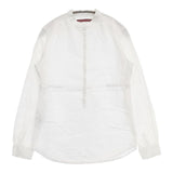 COMPTOIR DES COTONNIERS バンドカラー ストライプ プルオーバー ブラウス シャツ ホワイト レディース コントワーデコトニエ【中古】6-0516M∞