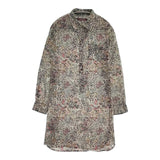 COMPTOIR DES COTONNIERS 花柄 シャツワンピ プルオーバー ワンピース グレー マルチカラー レディース コントワーデコトニエ【中古】6-0516M∞