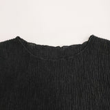 iki ブークレカールマイヤー 袖シャーリング プルオーバー 定価11000円 カットソー 25AW ブラック レディース イキ【中古】6-0219T♪