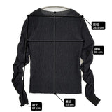 iki ブークレカールマイヤー 袖シャーリング プルオーバー 定価11000円 カットソー 25AW ブラック レディース イキ【中古】6-0219T♪
