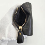 Anya Hindmarch ロープボウ カードケース レザー 名刺入れ ブラック レディース アニヤ・ハインドマーチ【中古】6-0530G∞