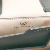 Anya Hindmarch ロープボウ カードケース レザー 名刺入れ ブラック レディース アニヤ・ハインドマーチ【中古】6-0530G∞