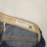 rag & bone ボタンフライ F2-W04111 ジーンズ サイズ25 コットン デニムパンツ ブルー レディース ラグアンドボーン【中古】6-0509G∞