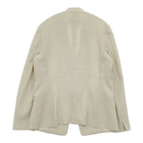 green label relaxing スフレットノーラペルジャケット ストレッチ 定価18700円 サイズ38 ノーカラージャケット クリーム レディース グリーンレーベルリラクシング【中古】6-0329M♪