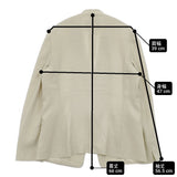 green label relaxing スフレットノーラペルジャケット ストレッチ 定価18700円 サイズ38 ノーカラージャケット クリーム レディース グリーンレーベルリラクシング【中古】6-0329M♪