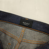 N.O.R.C 新品 ストレートデニムパンツ 定価16000円 センタープレス サイズ26 デニムパンツ ネイビー レディース ノーク【中古】6-0509G∞