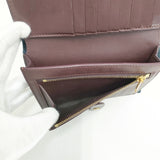 CELINE 104813AI5.07AY ミディアムマルチファンクション 二つ折り財布 バイカラー Abyss Blue レザー 二つ折り財布 ネイビー ボルドー レディース セリーヌ【中古】6-0306G◎