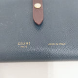 CELINE 104813AI5.07AY ミディアムマルチファンクション 二つ折り財布 バイカラー Abyss Blue レザー 二つ折り財布 ネイビー ボルドー レディース セリーヌ【中古】6-0306G◎