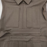 theory luxe TABBOT RIBBLE ロングジレ ベスト ウール ノースリーブ ワンピース 22AW ブラウン レディース セオリーリュクス【中古】6-0219T♪