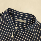theory luxe SHELBI BOTAN ストライプ シャツワンピ ワンピース ネイビー ホワイト レディース セオリーリュクス【中古】6-0523M∞