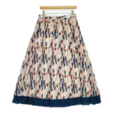 theory luxe SIMONE SUMMER BREEZE PRINT ロングスカート ホワイト オレンジ ブルー レディース セオリーリュクス【中古】6-0624M∞