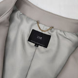 23区 ラムレザー ノーカラー ブルゾン 定価69300円 JKWOSW0302 ジャケット 23AW グレージュ レディース ニジュウサンク【中古】6-0624M∞