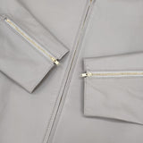 23区 ラムレザー ノーカラー ブルゾン 定価69300円 JKWOSW0302 ジャケット 23AW グレージュ レディース ニジュウサンク【中古】6-0624M∞