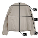 23区 ラムレザー ノーカラー ブルゾン 定価69300円 JKWOSW0302 ジャケット 23AW グレージュ レディース ニジュウサンク【中古】6-0624M∞
