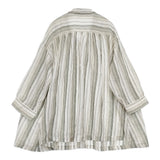 nest Robe リネンストライプロングシャツ 01241-1038 オーバーサイズ ブラウス シャツ 24SS ホワイト グリーン レディース ネストローブ【中古】6-0329M♪