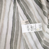 nest Robe リネンストライプロングシャツ 01241-1038 オーバーサイズ ブラウス シャツ 24SS ホワイト グリーン レディース ネストローブ【中古】6-0329M♪