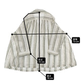nest Robe リネンストライプロングシャツ 01241-1038 オーバーサイズ ブラウス シャツ 24SS ホワイト グリーン レディース ネストローブ【中古】6-0329M♪