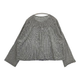 nest Robe/UpcycleLino リネンコットンギンガムチェックカラーレスシャツ 01241-1022 ブラウス シャツ 24SS ブラック ホワイト レディース ネストローブ/アップサイクルリノ【中古】6-0624M∞