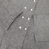 nest Robe/UpcycleLino リネンコットンギンガムチェックカラーレスシャツ 01241-1022 ブラウス シャツ 24SS ブラック ホワイト レディース ネストローブ/アップサイクルリノ【中古】6-0624M∞