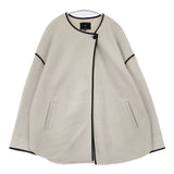 23区 コンプレストパイル ノーカラー アウター 定価36300円 ウール ノーカラージャケット 23AW グレージュ レディース ニジュウサンク【中古】6-0820T∞