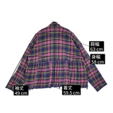 45R/45rpm 24AW インドネルのカシュクール 定価49500円 チェック ブラウス シャツ ピンク 多色 レディース フォーティーファイブアールピーエム【中古】6-0312M◎