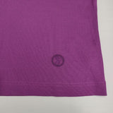 yoshie inaba Vネック コットン 裾刺繍ワッペン 半袖Ｔシャツ カットソー パープル レディース ヨシエイナバ【中古】6-0611S∞
