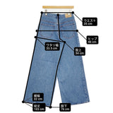 NEEDBY heritage ARRON 定価20900円 N1CW01137IMB サイズ26 ワイド デニムパンツ 25SS ブルー レディース ニードバイヘリテージ【中古】6-0307G♪